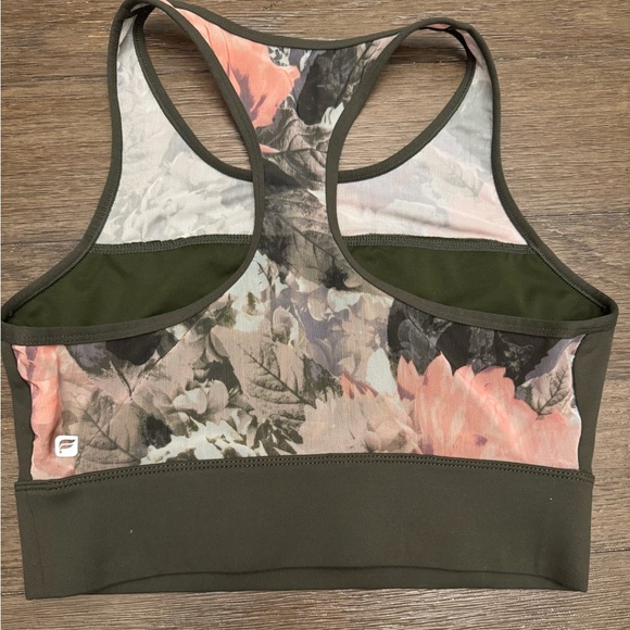 Fabletics mossy oak camo olive green mesh sports bra size medium - Picture 2 of 2